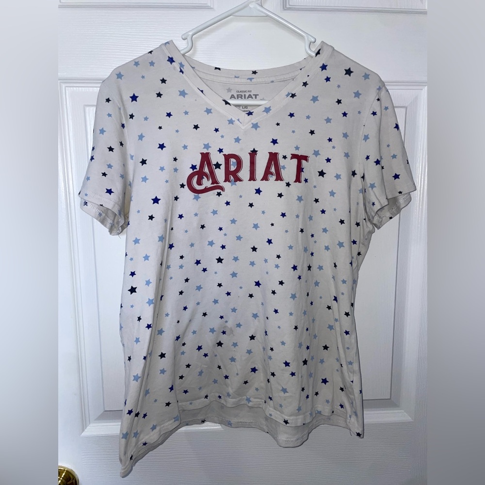 ARIAT T SHIRT WITH USA STARS SIZE LARGE